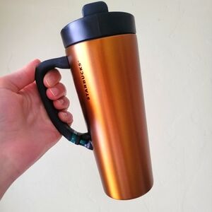 Vintage Starbucks Metallic Orange Travel Tumbler